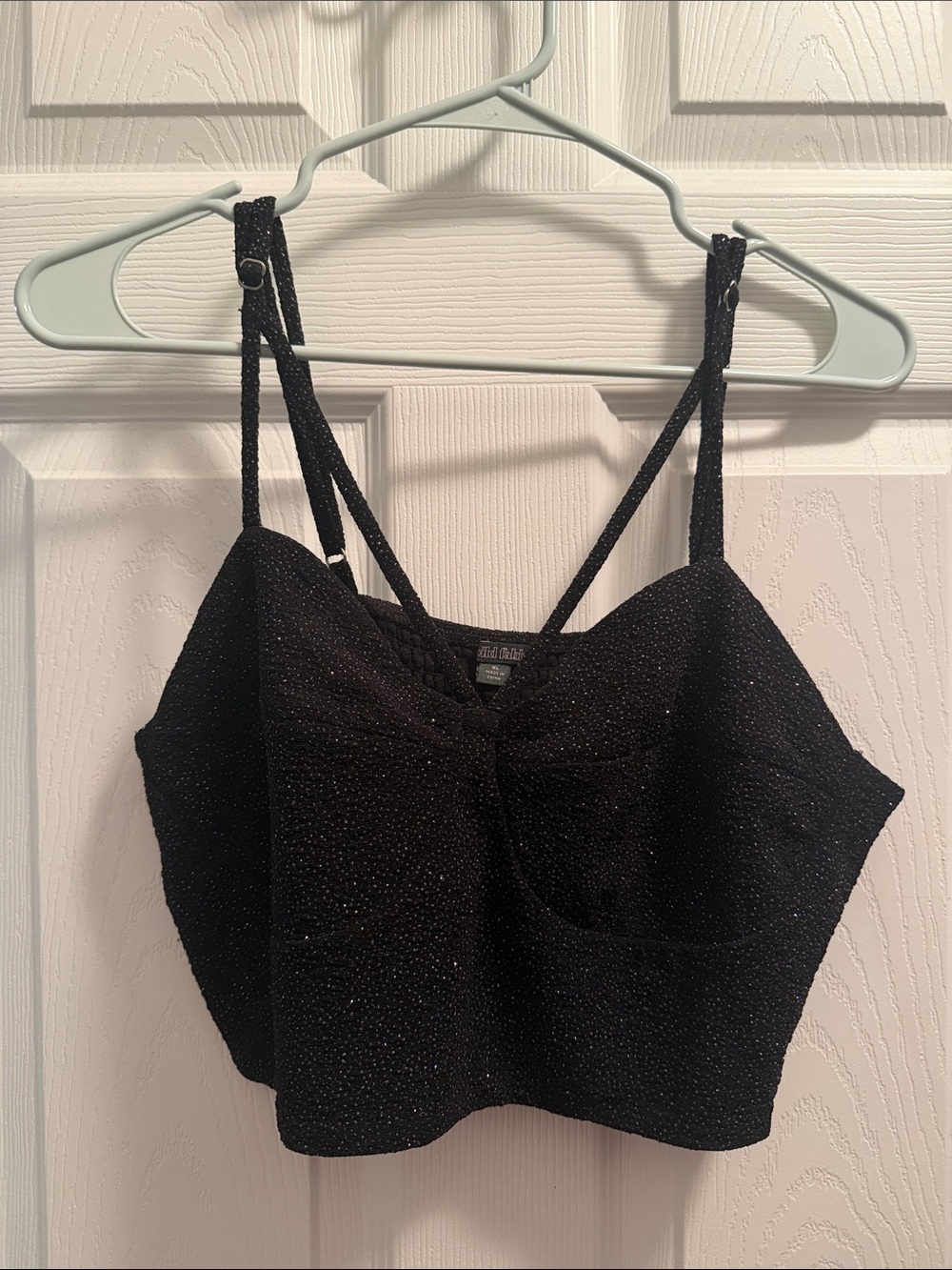 Wild Fable Sparkly Black Cropped Cami Top